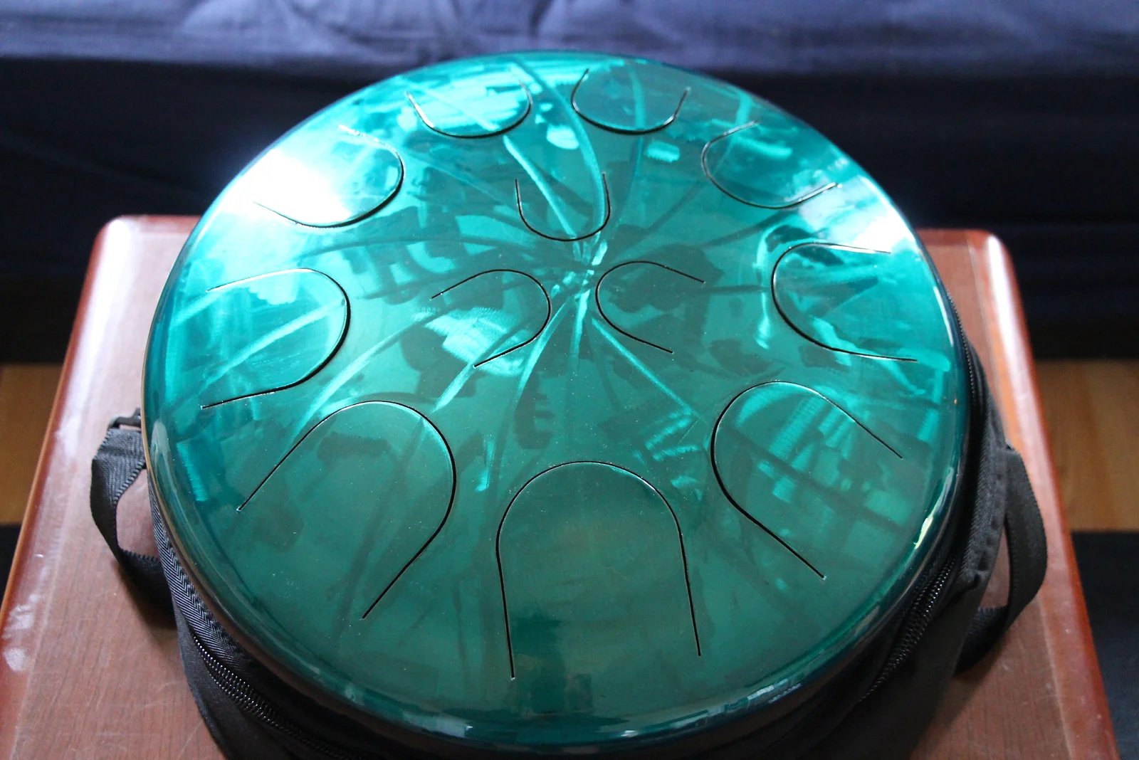 Ajna 16" 12 Tone Steel Tongue Drum Candy Teal F Lydian