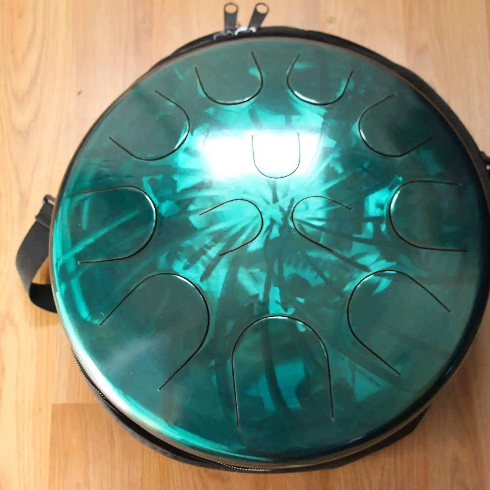 Thumbnail: Ajna 16" 12 Tone Steel Tongue Drum Candy Teal F Lydian
