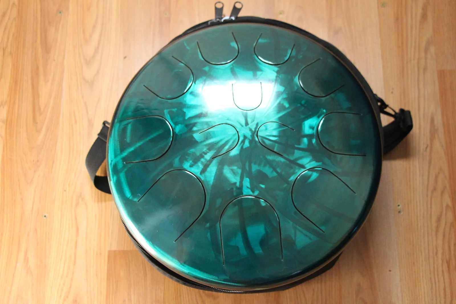 Ajna 16" 12 Tone Steel Tongue Drum Candy Teal F Lydian