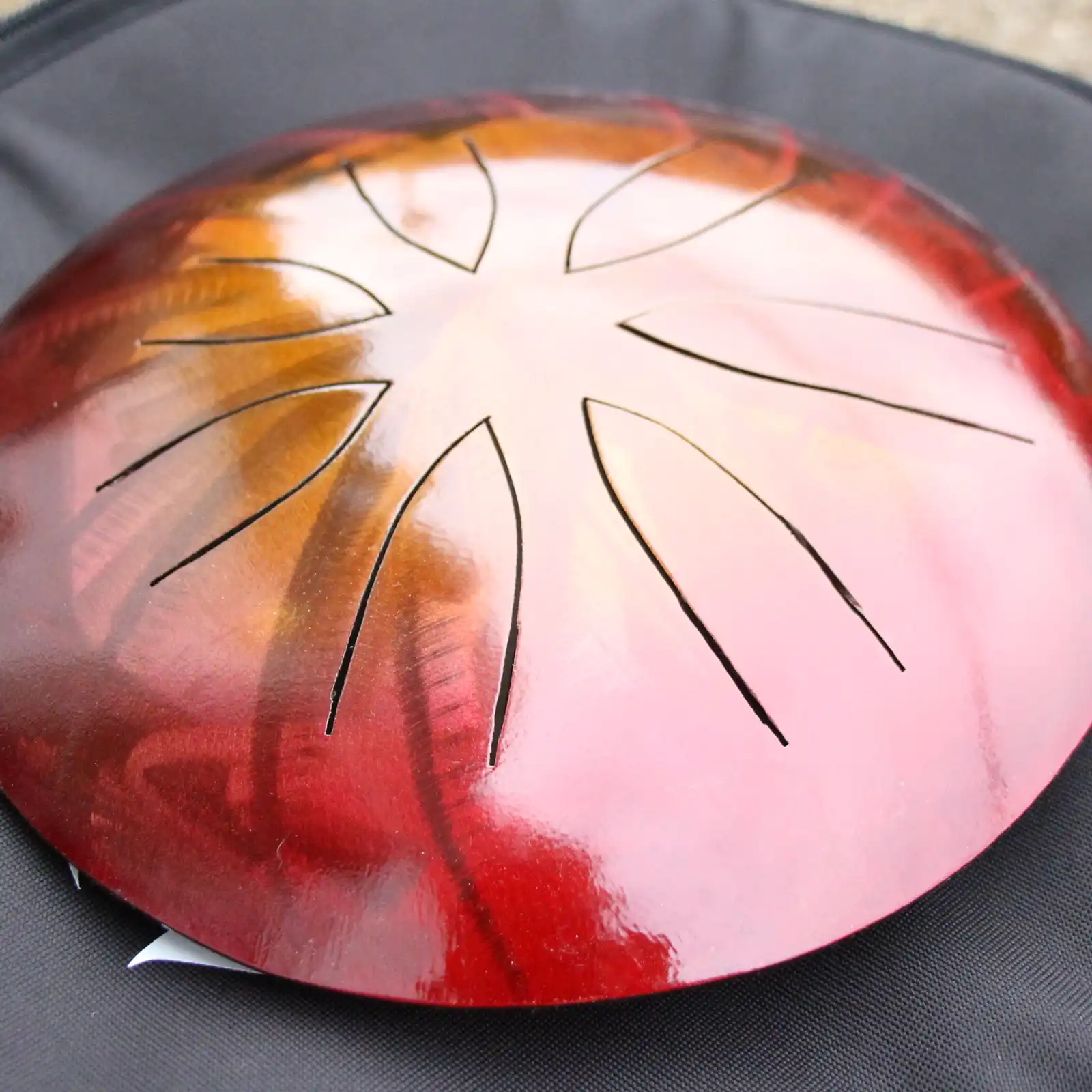 Thumbnail: 10" 7 Tone Ajna Tongue Drum Ruby/Gold Burst - Pentatonic