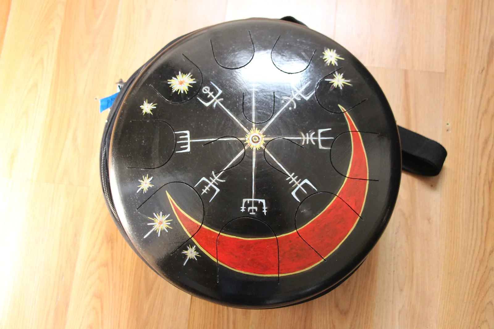 Ajna 12 Tone Tongue Drum - Black Viking Runes - C Dorian w/ B