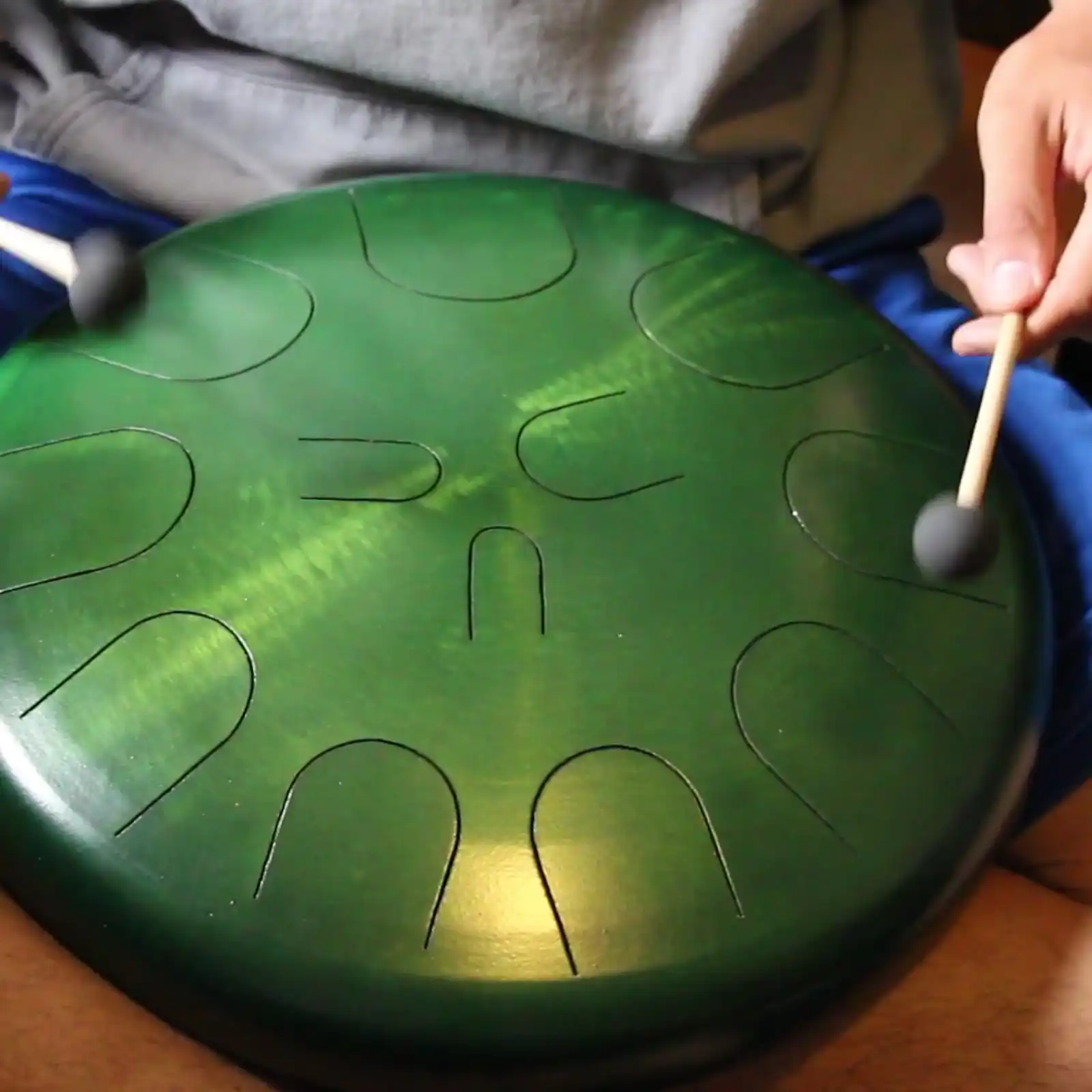 Thumbnail: 16" 23 Tone Ajna Steel Drum Double Sided Jade/Candy Lime Major/Dorian